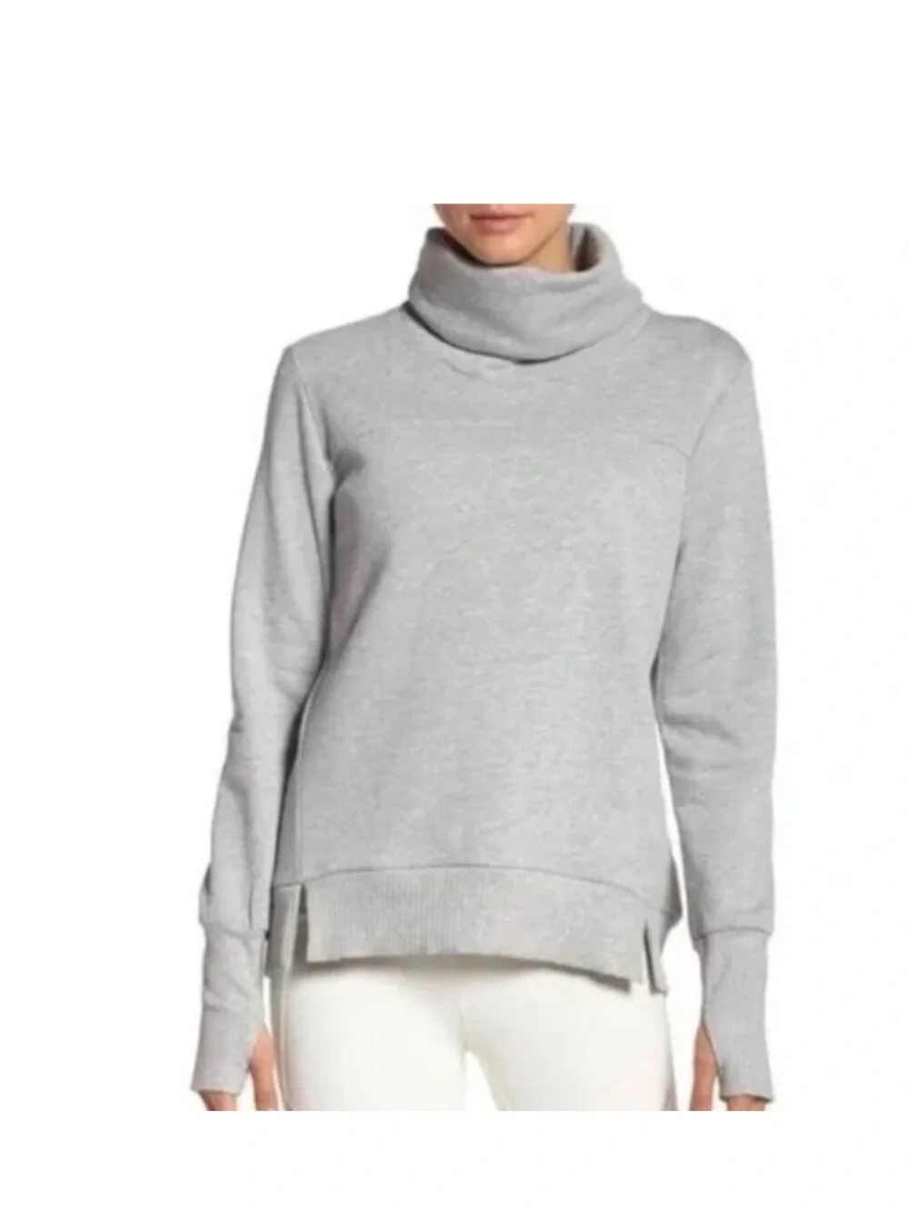 ALO Yoga Mock Neck Hazy Long Pullover Size Small